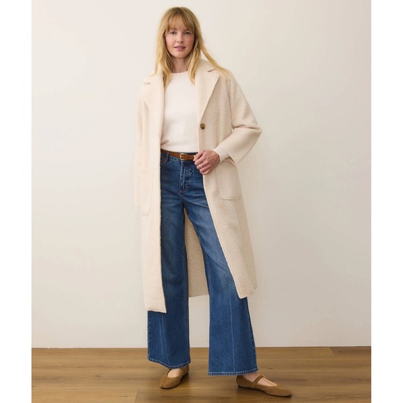 Marine Layer Jackets & Blazers - Marine Layer Colette Boucle Topcoat Cream Size Small New With Tags